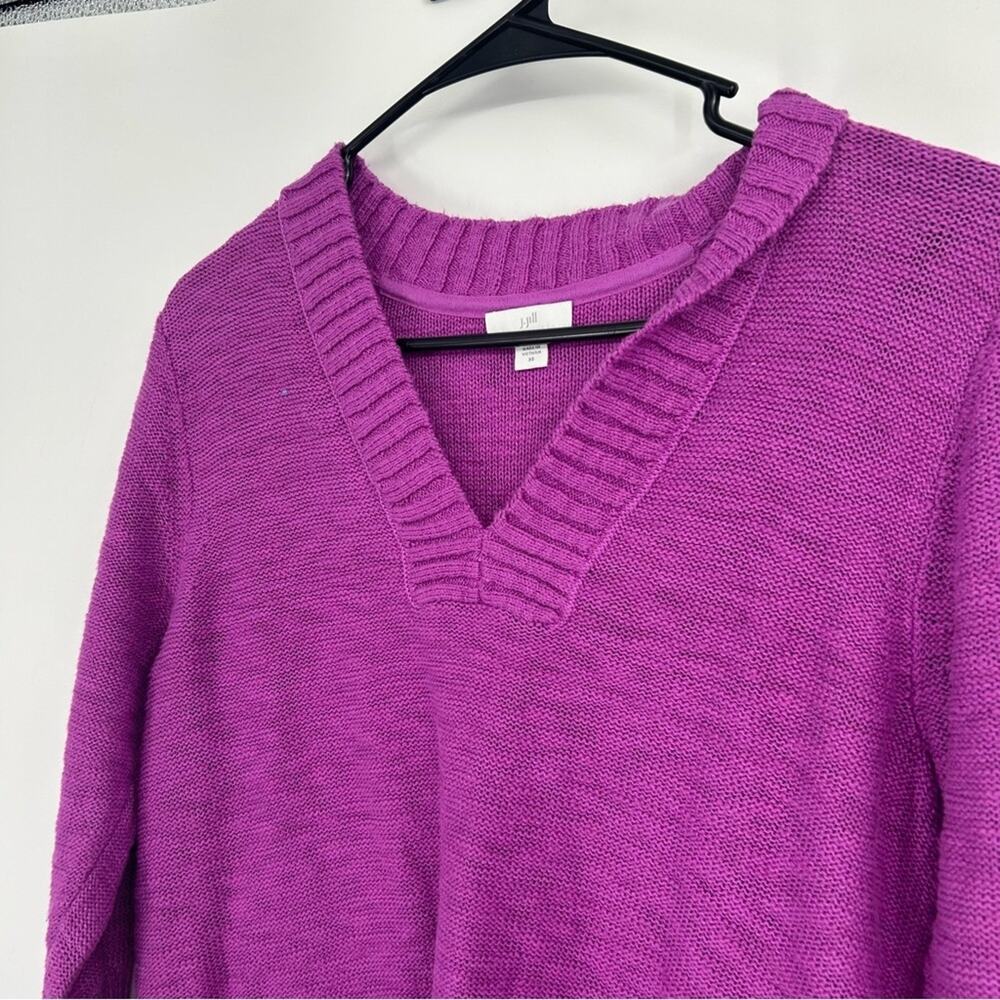 J. Jill 100% Cotton Purple V-Neck‎ Sweater Size XS - Picture 3 of 7